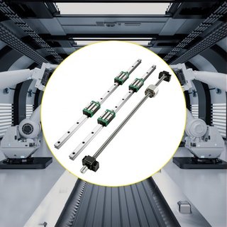 Riel Guía Lineal 2Pcs HGR20-1500mm Riel Deslizante Lineal con 1Pcs RM1605-1500mm Tornillo de Bolas con Kit BF12/BK12 Riel Guía Lineal Cuadrado Para Routers CNC DIY Torretas Fresadoras