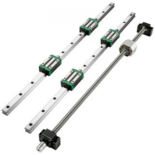 Riel Guía Lineal 2Pcs HGR20-1500mm Riel Deslizante Lineal con 1Pcs RM1605-1500mm Tornillo de Bolas con Kit BF12/BK12 Riel Guía Lineal Cuadrado Para Routers CNC DIY Torretas Fresadoras
