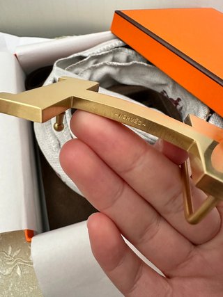 Cinturón Hermes Marrón Hebilla Dorada