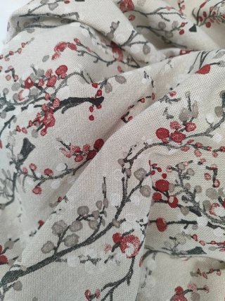 Tela algodón estampado cerezo japonés