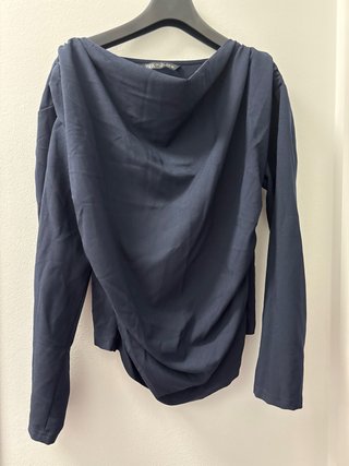 Camisa Zara Azul con cremalleras a los lados