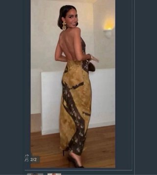 Vestido Halter Estampado Zara Talla L Colección
