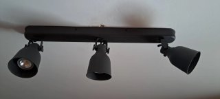 Lámpara HEKTAR de techo 3 focos gris oscuro