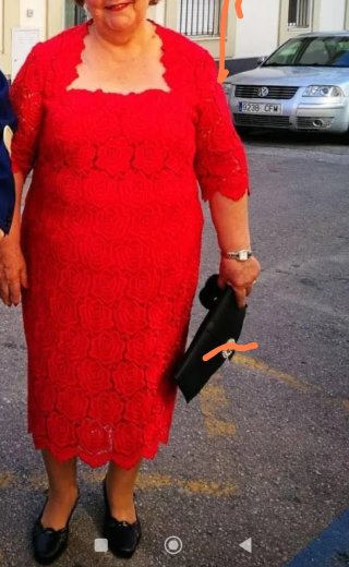 Vestido Guipo Rojo Talla 48