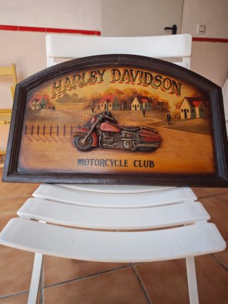 Letrero Madera Harley Davidson Moto Club