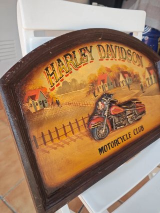 Letrero Madera Harley Davidson Moto Club
