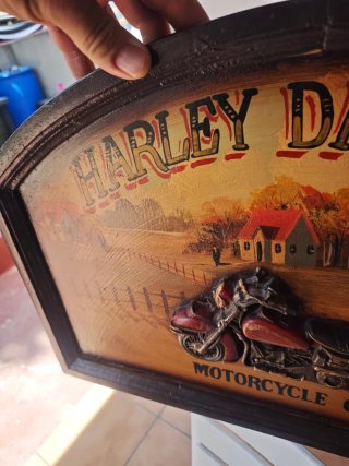 Letrero Madera Harley Davidson Moto Club