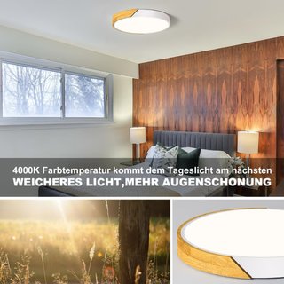 Plafoniera LED Qamra Bianca Legno