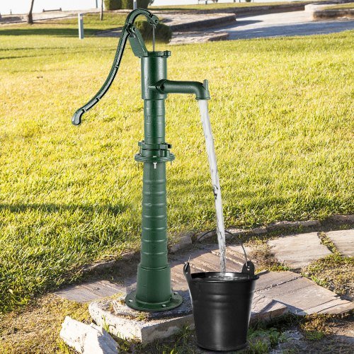 Bomba de Agua Manual con Soporte, 40 x 23.9 x 131 cm (15.7 x 9.4 x 51.6 pulgadas) Bomba de Jarra & Soporte de Bomba de 66 cm (26 pulgadas) con Agujeros Preestablecidos de 12.7 mm (1/2") para Fácil...