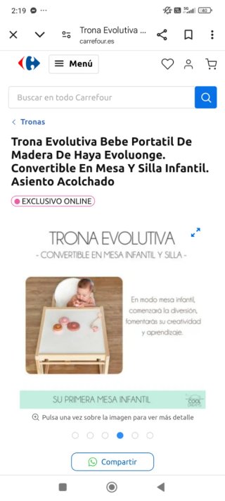 Trona de madera evolutiva(nueba )