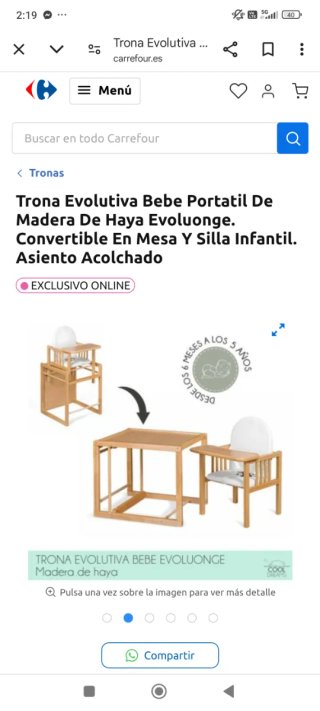Trona de madera evolutiva(nueba )