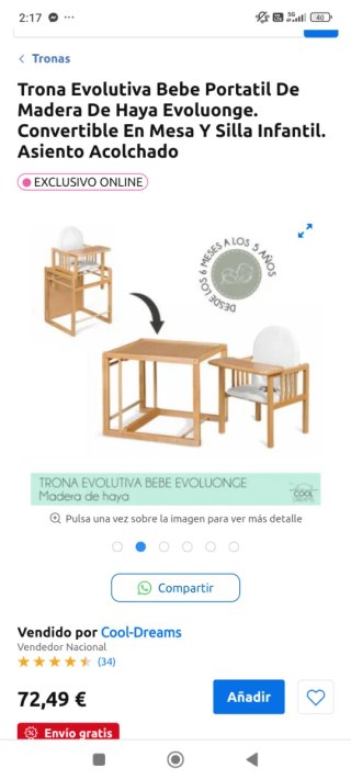 Trona de madera evolutiva(nueba )