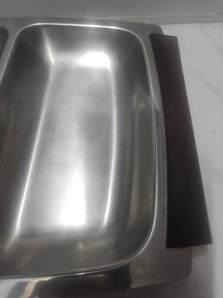 Vassoio Portata Diviso Legno Metallo