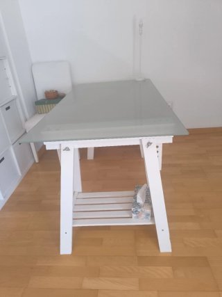Escritorio Ikea Cristal y Madera