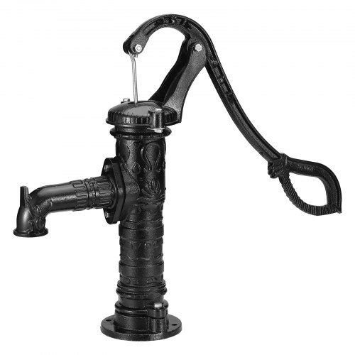 Bomba de Agua Manual de Hierro Fundido para Pozo Antiguo, Elevación Máxima de 6.7 m (22 pies), Bomba de Agua Manual con Mango Ergonómico NPT 31.8 mm (1-1/4") Instalación Fácil, Anticuada para Jard...