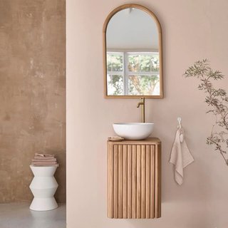 Mueble Lavabo suspendido de color natural