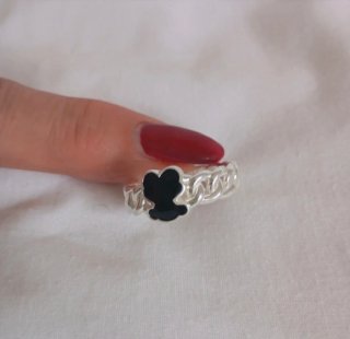 Anillo Osito Tous Plata y Negro