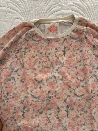 Jersey floral manga francesa