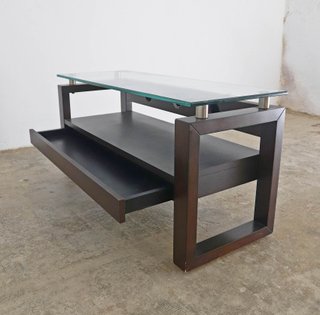 Mesa salón/TV madera y cristal