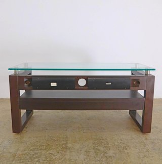 Mesa salón/TV madera y cristal
