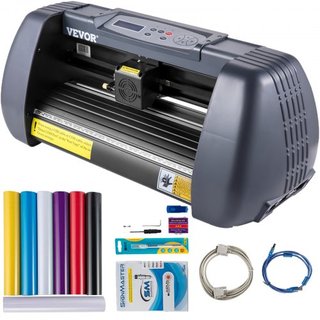 Máquina de Corte de Vinilo, Impresora de Vinilo de 375 mm, Plotter Impresora con Alimentación Máxima de Papel de 14 pulgadas con Fuerza y Velocidad Ajustables para Fabricación de Señales Máquina C...