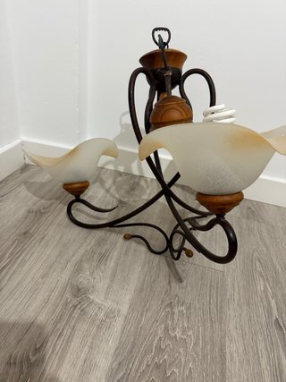 Lámpara de techo cristal y metal Lamparita de mesa