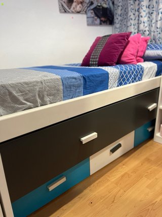 Cama Nido de 90x190cm + 3 cajones y 2 colchones