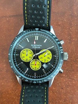 Reloj Sekonda Cronógrafo Negro y Amarillo