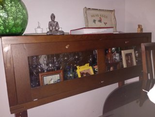 Consola Banak madera y cristal