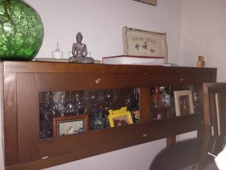 Consola Banak madera y cristal