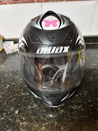 Casco de Moto Integral Negro y Blanco