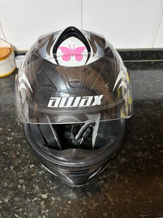 Casco de Moto Integral Negro y Blanco
