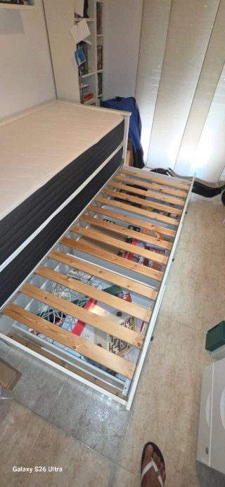 Diván cama Ikea blanco con cajones