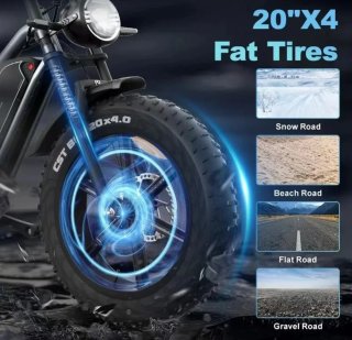 Bicicleta Eléctrica JANSNO X50 Fat Bike Negra