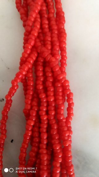 Collana multistrato perline rosse