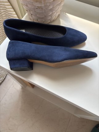 Zapatos de salón ante azul T.37