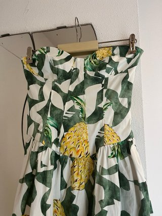 Vestido Corsetero estampado frutas T/XL.  Zara