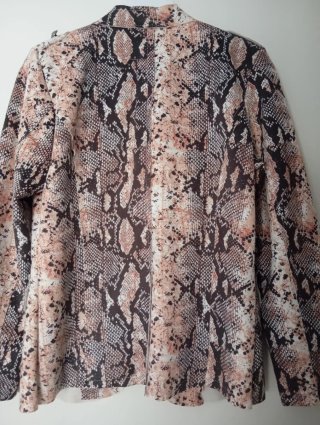 Chaqueta animal print cuello Mao doble botón T40
