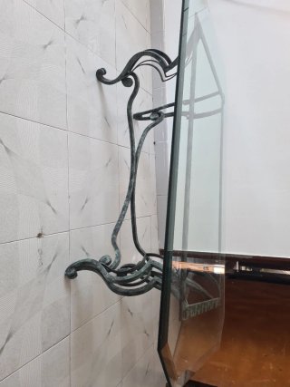 Mesa de centro cristal y hierro