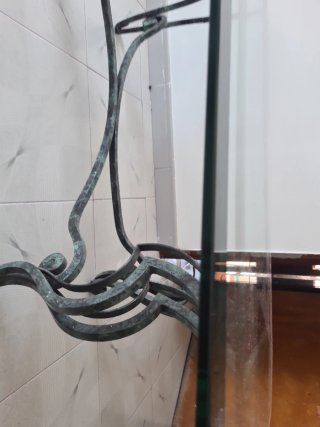 Mesa de centro cristal y hierro