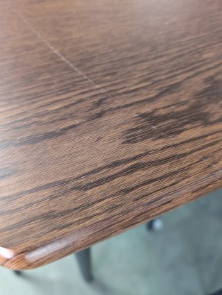 Mesa comedor y 4 sillas madera oscura