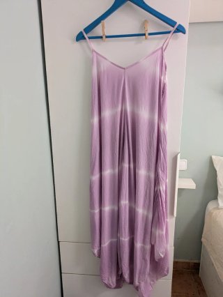 Vestido largo tie dye lila boho