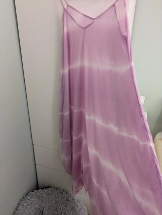 Vestido largo tie dye lila boho