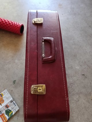 Maleta vintage retro marrón/rojo