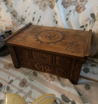 Alcanfor Arqueta de Madera Tallada de Colección