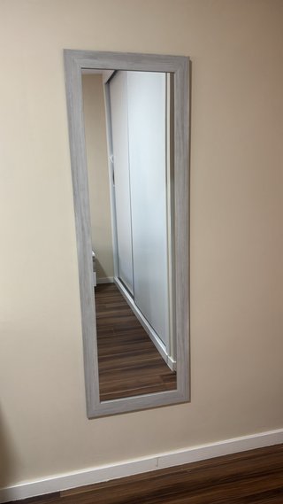 Espejo de pared madera gris y marrón