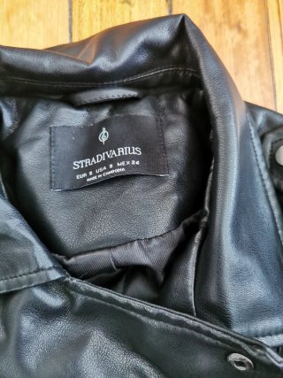 Cazadora Biker Stradivarius Negra Mujer