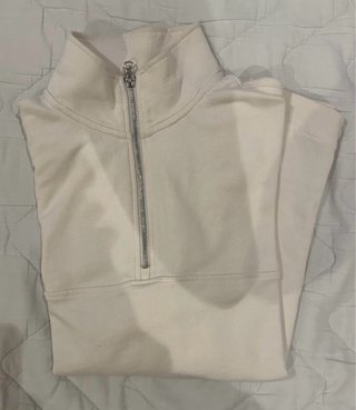 Sudadera Mango Hombre Blanca Media Cremallera
