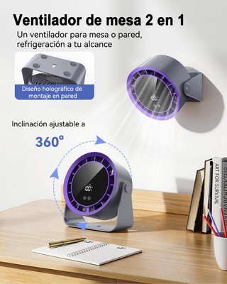 Ventilador Portátil USB Ajustable 360°