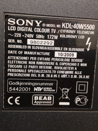 TV Sony Bravia 40 Negra